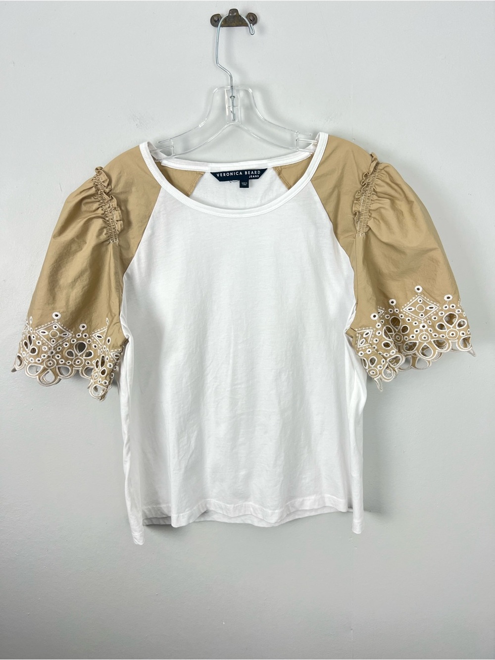 Veronica Beard Briana Eyelet Sleeve Top